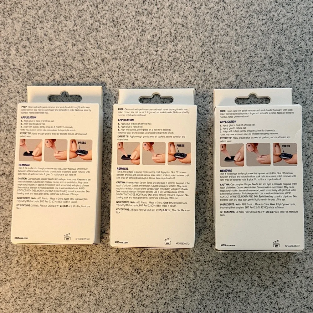 Kiss Gel pink ready to wear glue included 28 nails soft pink gel fantasy 3 boxes - Picture 4 of 6